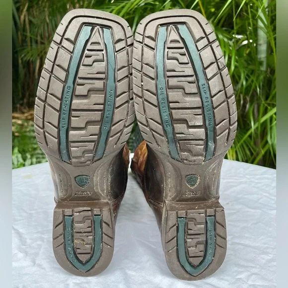 Ariat Hybrid Rancher Square Toe Cowboy Boots Women 10B Western Purple Embroidery - Picture 8 of 16